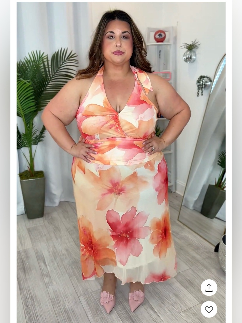 Plus Halter Top and Maxi Skirt Set.